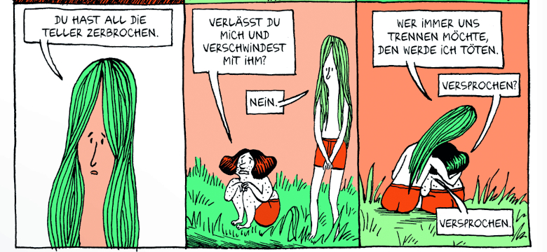 Drei Bilder aus dem Comic "Gousse & Gigot" von Anne Simon